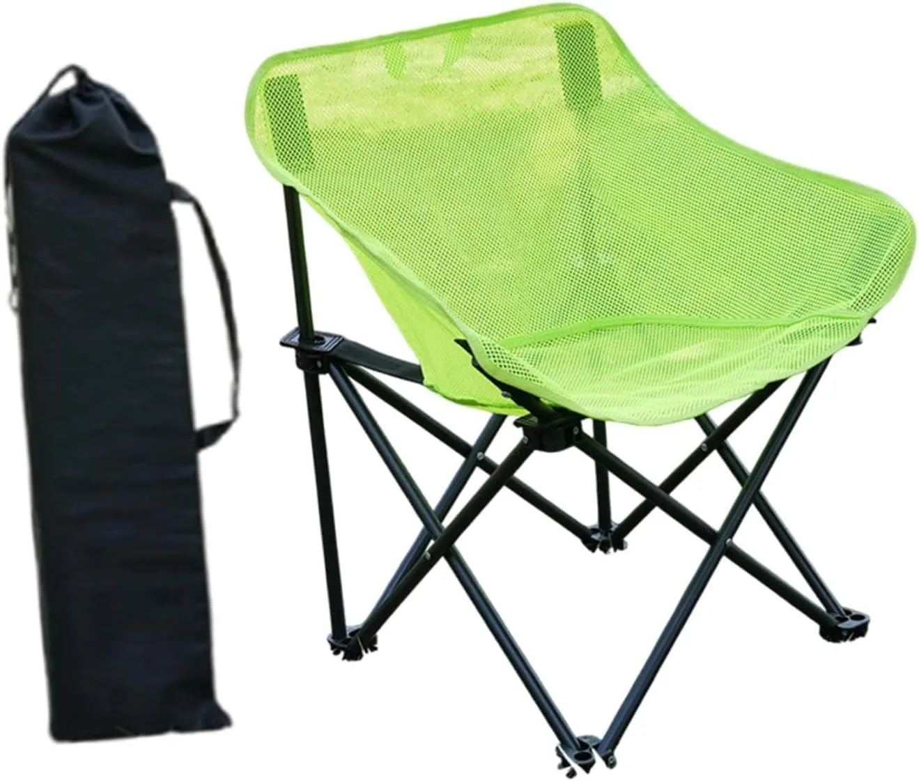 Camping Chair Folding Chair Folded Outdoor Furniture with Storage Bag for Adults for Outside Patio Lawn Yard Sporting Events, Green