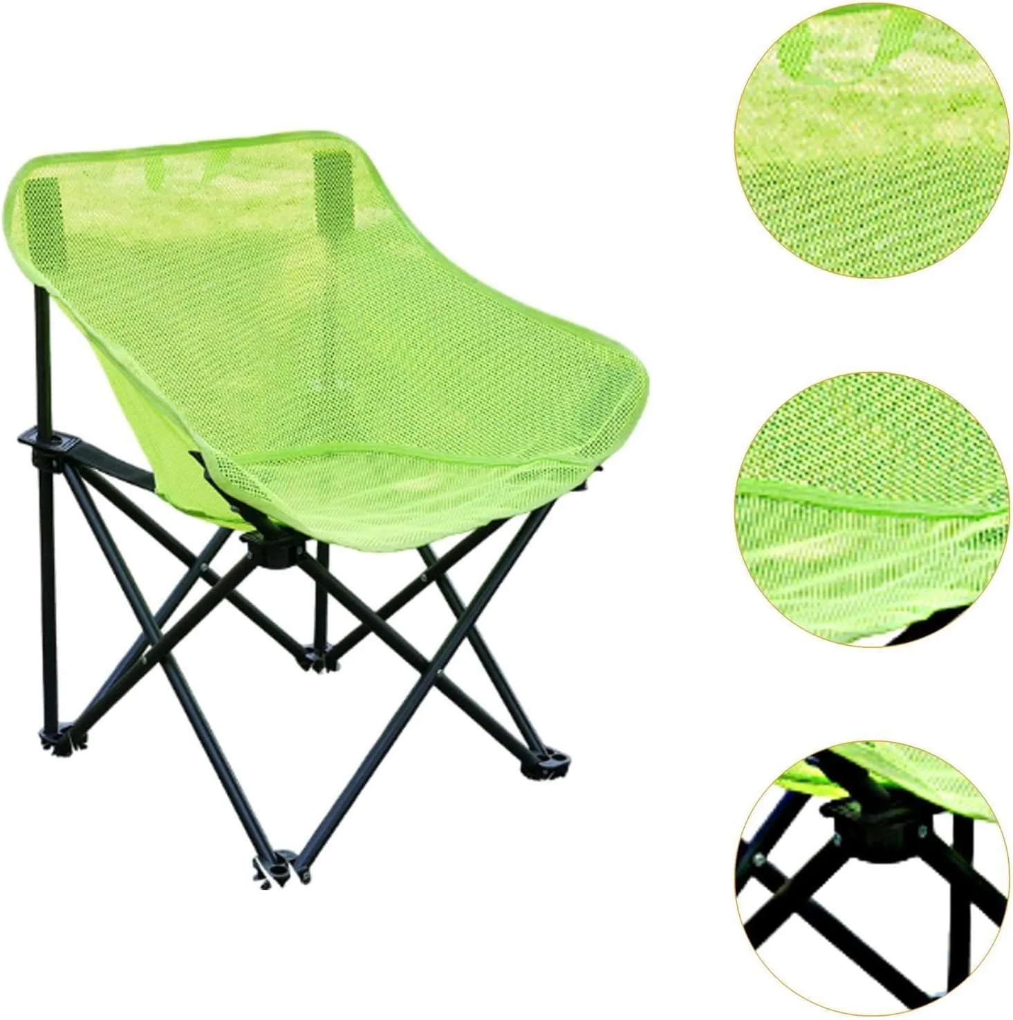 Camping Chair Folding Chair Folded Outdoor Furniture with Storage Bag for Adults for Outside Patio Lawn Yard Sporting Events, Green