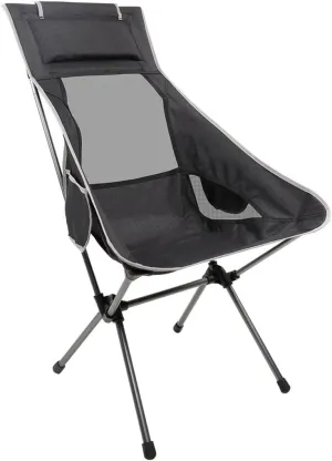 Camping Chair Folding Chair Portable Chair Outdoor High Back Camping Chair Portable Folding Seat with Mesh Backrest Camping Fishing Stool with Quilted Pillow Camping Chairs for Adults/Black/