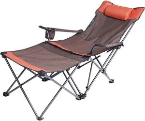 Camping Chair Folding Chairs Lawn Chairs 2 In 1 Camping Chair With Footrest, Recliner Folding Lounge Seat For Beach, Fishing, Picnics, Hiking Folding Chair Camp Chair Moon Chair ( Color : B , Size : 5