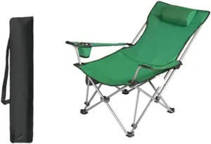 Camping Chair Folding Chairs Lawn Chairs Outdoor Folding Chair Portable Lawn Folding Seat Armchair With Cup Holder Pillow And Carry Bag Leisure Recliner Stool Folding Chair Camp Chair Moon Chair ( Col