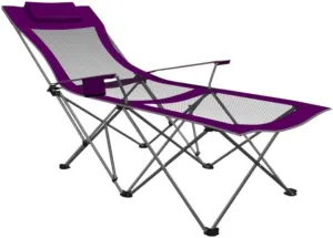 Camping Chair Folding Chairs Lawn Chairs Portable Camping Chair With Footrest Mesh Backrest Folding Reclining Lunch Break Bed Sitting Lying Dual-Purpose Beach Seat Folding Chair Camp Chair Moon Chair