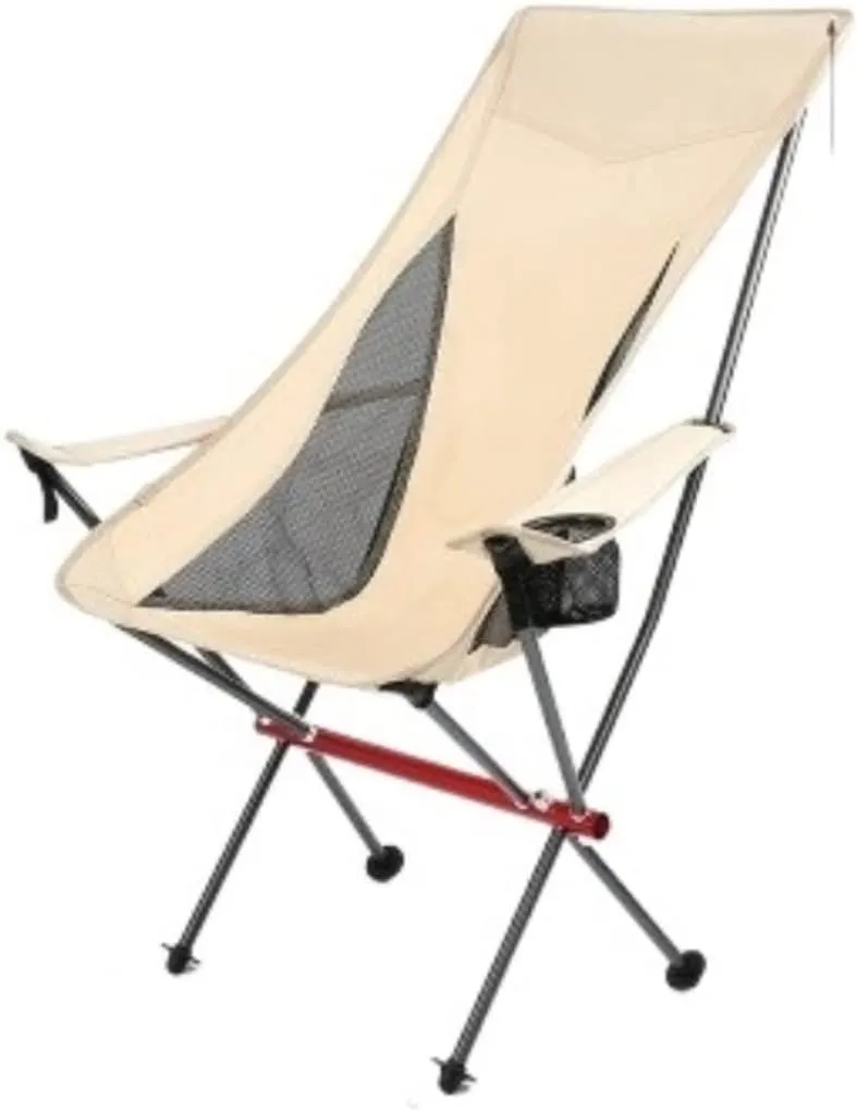 Camping Chair Outdoor Camping High Back Chair Portable Ultralight Seat Backpacking Chair with Soft Armrests for Hiking Folding Chair