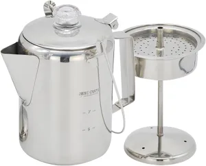 Camping Coffee Pot | Coffee Percolator Stainless Steel | 9 Cup Stovetop Percolators, Camping Percolator, Camping Coffee Pot, Stovetop Coffee Percolator, Group Friendly Coffee Percolator