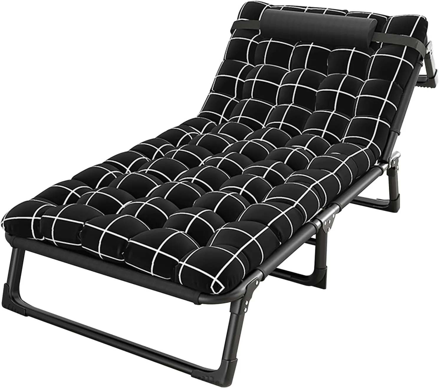 Camping Cot,Adjustable Adults Reclining Folding Chaise,Wide Sturdy Portable Sleeping Cot,Outdoor Portable Lounge Chair Sleeping Cots Bed,Perfect for Camping,Pool,Beach,Patio 75cm