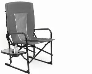 Camping Directors Chair, Heavy Duty,Oversized Portable Folding Chair with Side Table, Pocket for Beach, Fishing,Trip,Picnic (Gray)