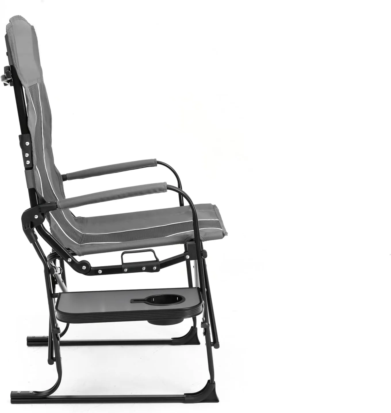 Camping Directors Chair, Heavy Duty,Oversized Portable Folding Chair with Side Table, Pocket for Beach, Fishing,Trip,Picnic (Gray)