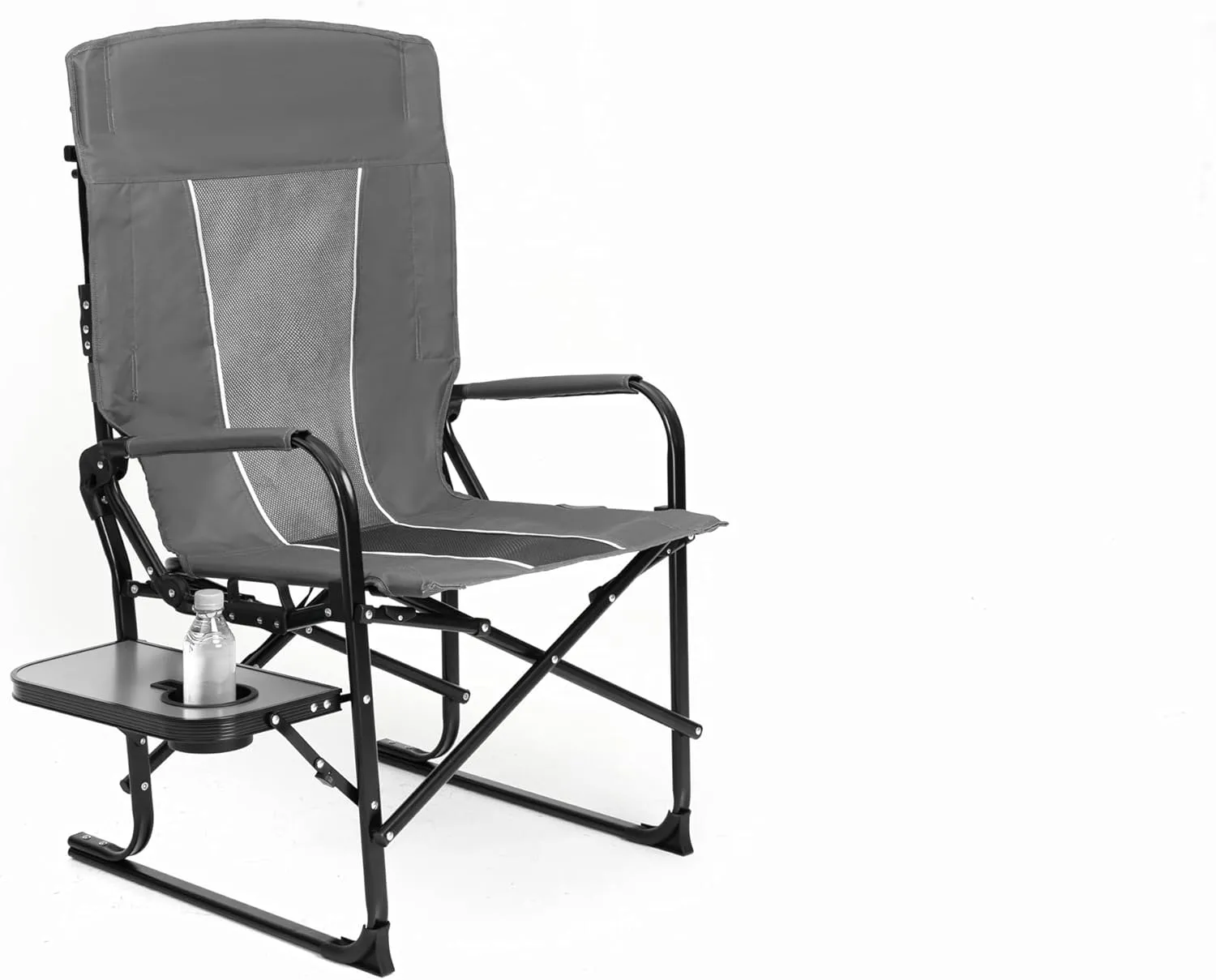 Camping Directors Chair, Heavy Duty,Oversized Portable Folding Chair with Side Table, Pocket for Beach, Fishing,Trip,Picnic (Gray)
