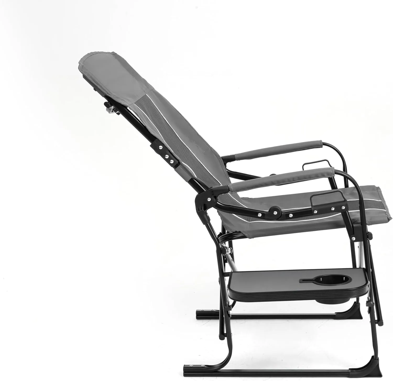 Camping Directors Chair, Heavy Duty,Oversized Portable Folding Chair with Side Table, Pocket for Beach, Fishing,Trip,Picnic (Gray)