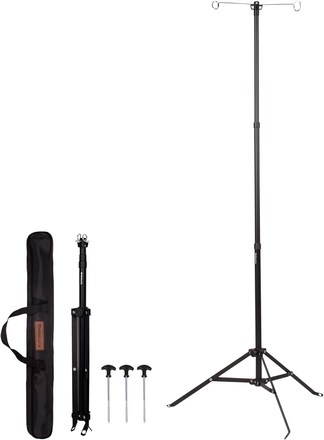 Camping Folding Lamp Pole, Lightweight Collapsible Aluminum Lantern Stand, Outdoor Portable Lamp Post Hanging Light Holder Stick for Picnic Hiking Fishing BBQ (Tripod Stand)