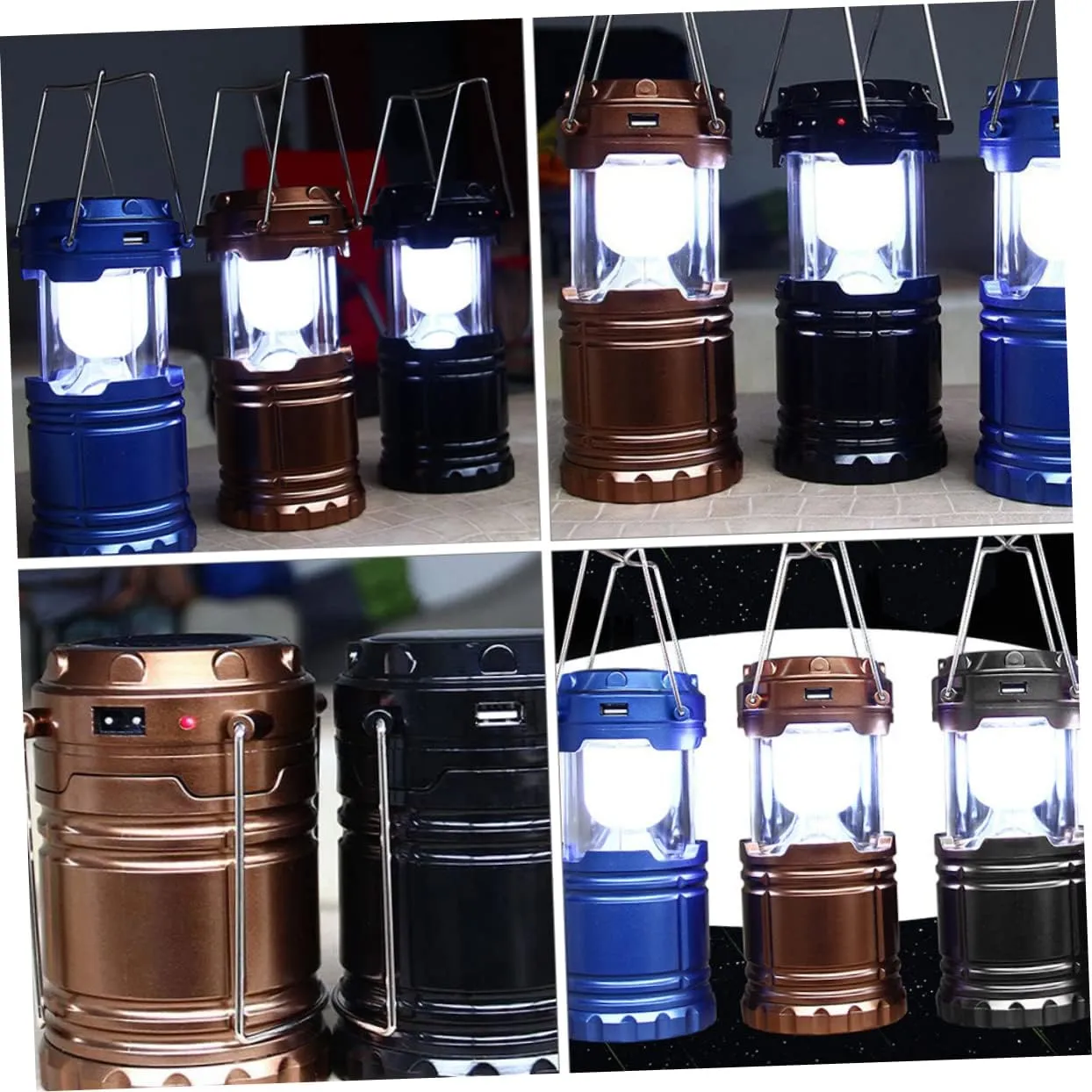 Camping Light Solar Lanterns Outdoor Solar Tent Light for Emergency Lamp Camping Lighting Tool Lightweight Design Random Color