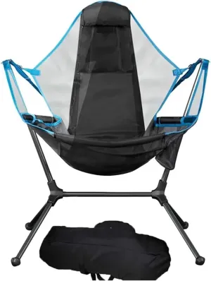 Camping Rocking Chair Park Swing Beach Chair Family Hammock Folding Chair Outdoor Camping Relax Beach Chair (Size : Blue)