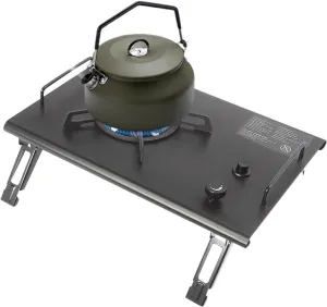 Camping Stove, Desktop Folding Single-Burner Stove, 13,648BTUs Portable Camp Stove Propane Burners, Electronic Ignition Outdoor Camping Cooking Stove for Outdoor Hiking Emergency (Black)