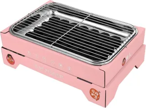 Camping Stoves, Charcoal Grill Single Use Compact Detachable Stainless Steel Portable Barbecue Smoker Grill for Outdoor Camping Picnic Hiking Beach