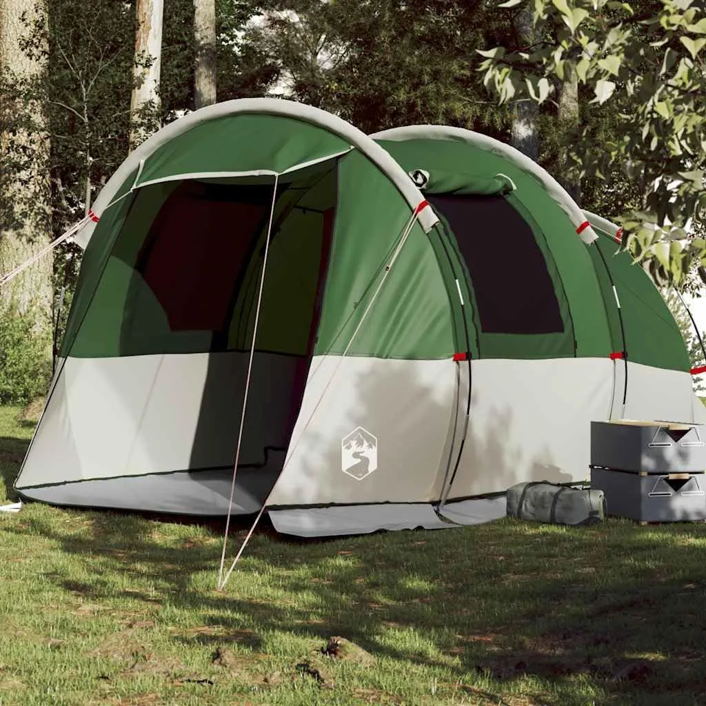 Camping Tent Tunnel 4-Person Green Waterproof vidaXL vidaXL