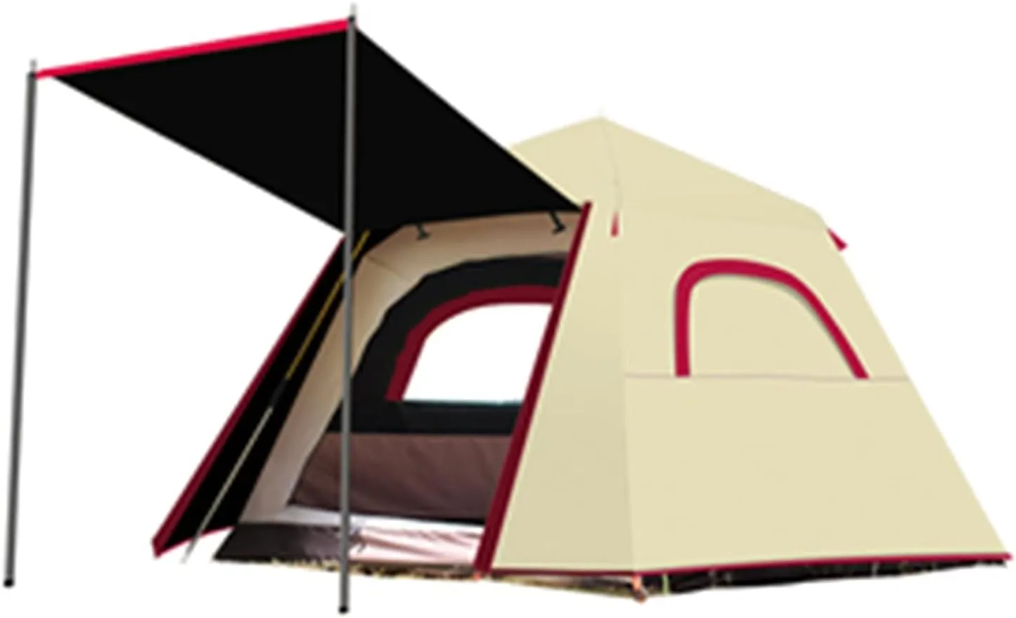 Camping Tents Shelter Portable with Carry Bag Waterproof Hold 3-4 Persons Instant Setup Pop Up Tent with Top Rainfly UV Protection for Camping Hiking Mountaineering (Color : White)