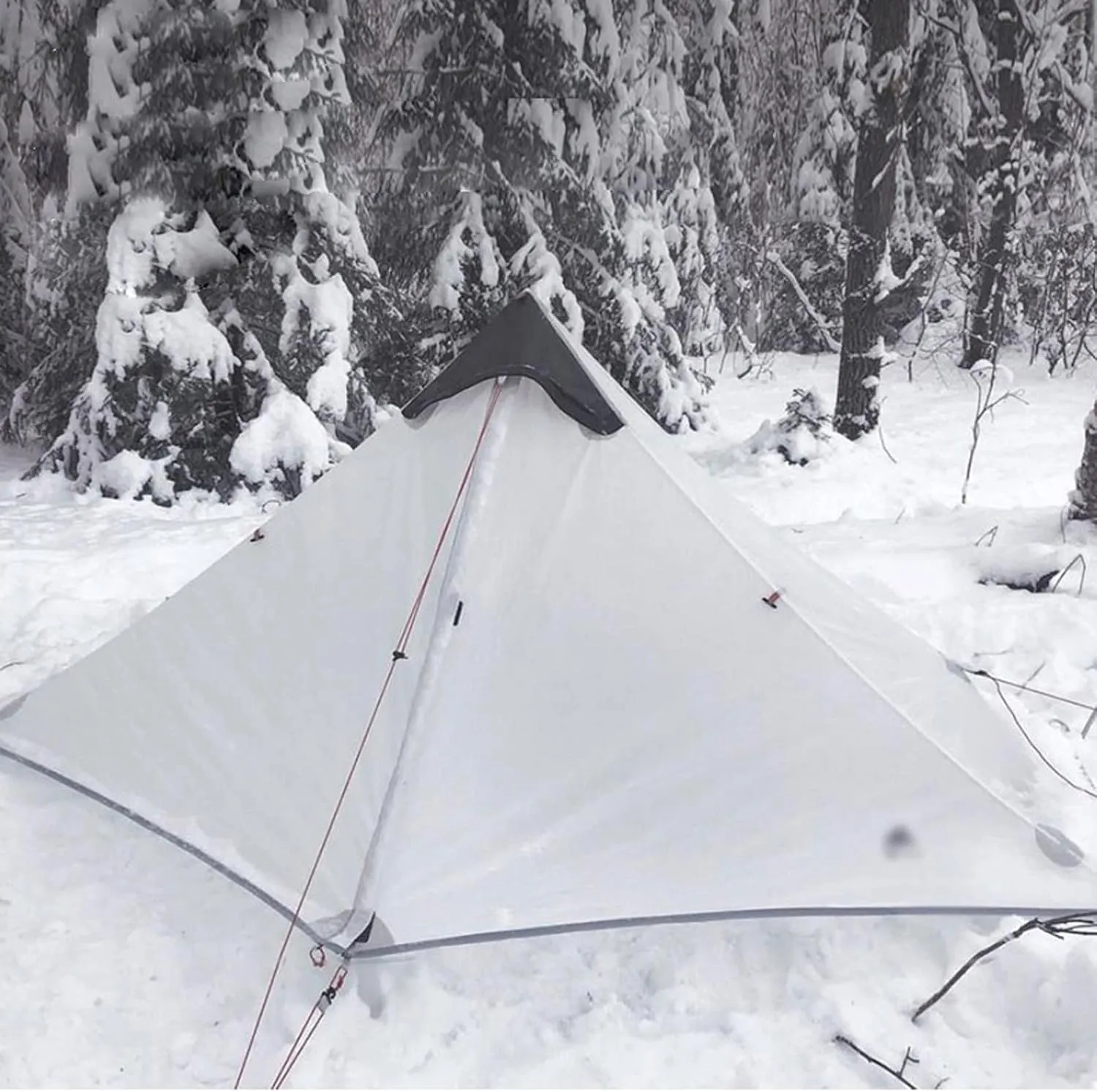 Camping Tents,2022 New Version 230cm Ultralight Camping 3/4 Season 15d Silnylon Rodless Tent (Color : Gray, Size : 1P 4 Season)