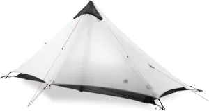 Camping Tents,2022 New Version 230cm Ultralight Camping 3/4 Season 15d Silnylon Rodless Tent (Color : Gray, Size : 1P 4 Season)