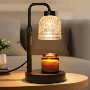 Candle Warmer Lamp with Timer, Dimmable Adjustable Height Candle Lamp, Birthday Gifts for Women Mom Sister Friends, House Warming Gifts New Home Decor, Candle Lamp Warmer with 2 Bulbs - Black