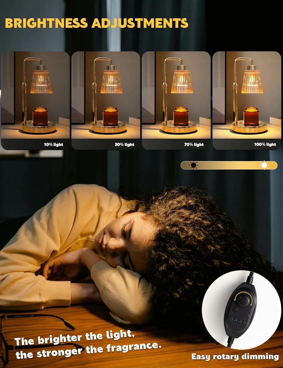 Candle Warmer Lamp with Timer Dimmable, Birthday Gifts for Women Mom, House Warming Gifts New Home Decor, Wax Melt Warmer for Jar Candles