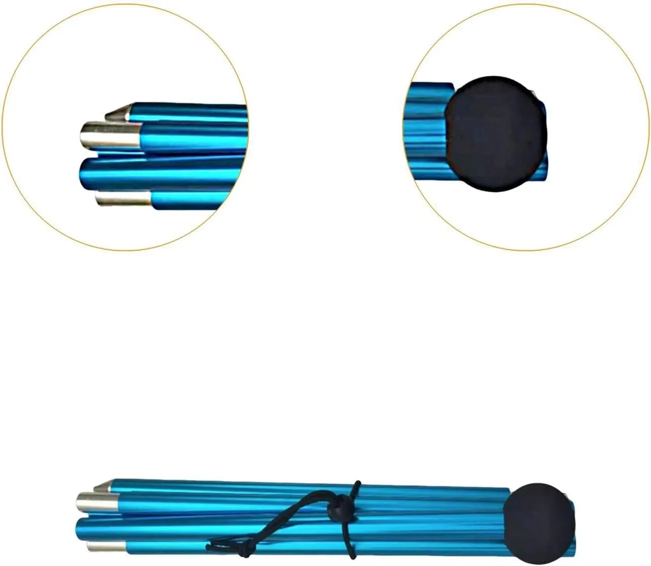 Canopy Rod Tent Pole Gardening Shelter 2M Aluminum Alloy Five Sections Bracket Tent Rod Tarp Pole for Awning Outdoor Beach