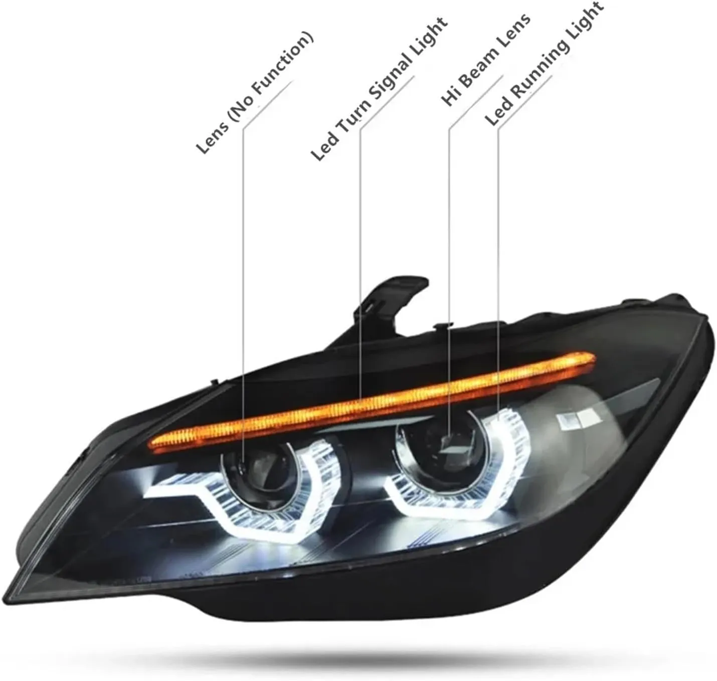 Car Lights Compatible For BMW Z4 E89 2009-2016 Headlights Assembly DRL Angel Eye Projector Lens Headlamp Car Accessories Plug And Play(WITH LED BLUBS_NO AFS)