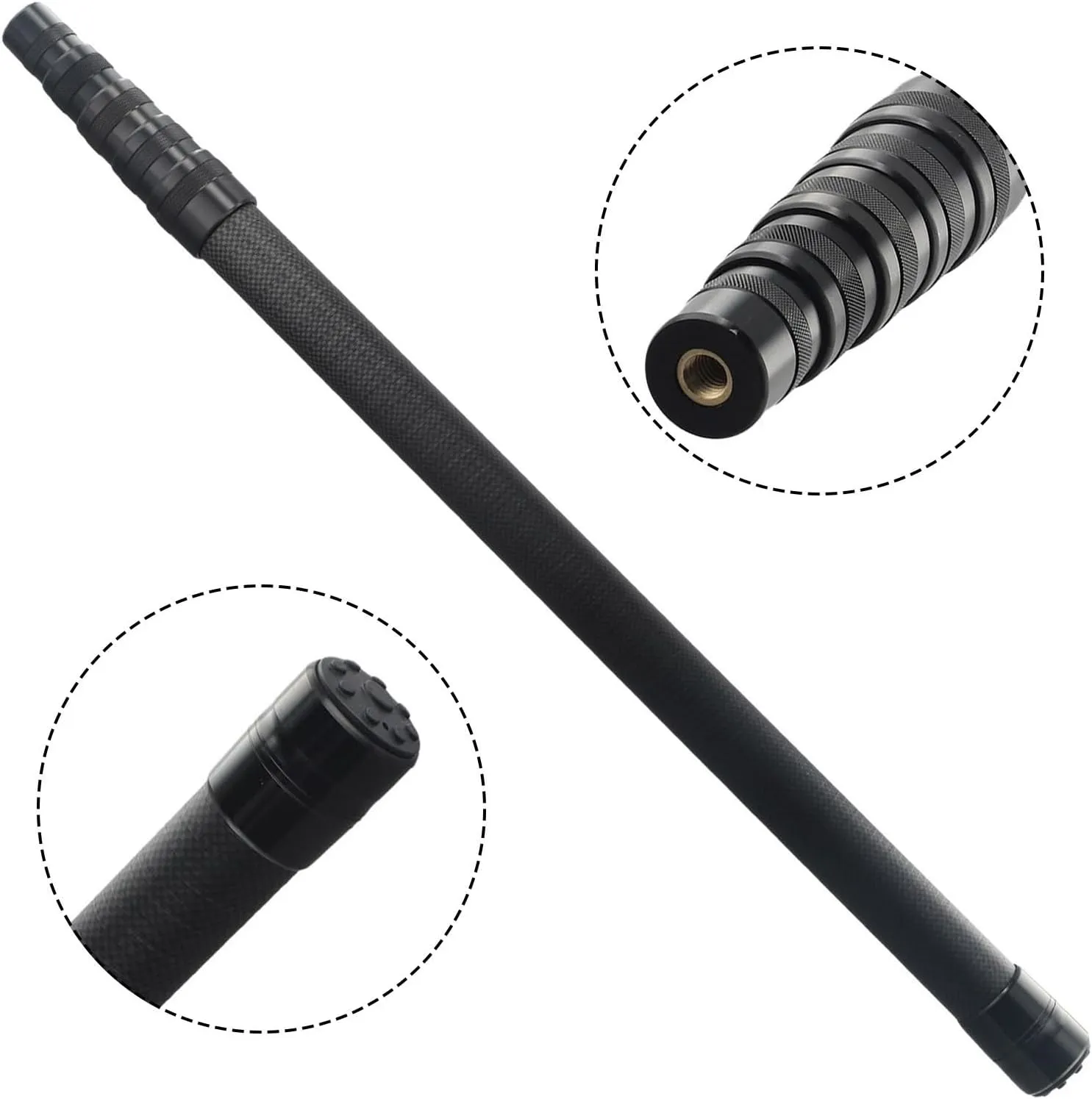 Carbon Fiber Telescoping Fishing Landing Net Rod Collapsible Pole Handle 46T High Carbon Blank Lightweight Strong 1.3-3.0m Retractable for Big Fish Catch