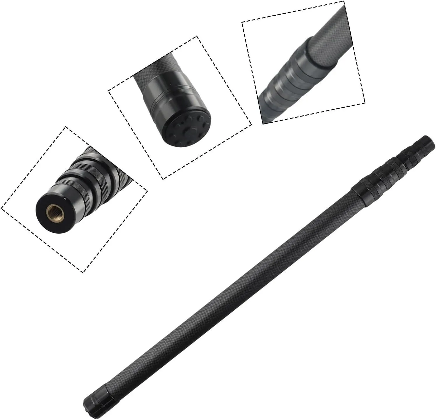Carbon Fiber Telescoping Fishing Landing Net Rod Collapsible Pole Handle 46T High Carbon Blank Lightweight Strong 1.3-3.0m Retractable for Big Fish Catch