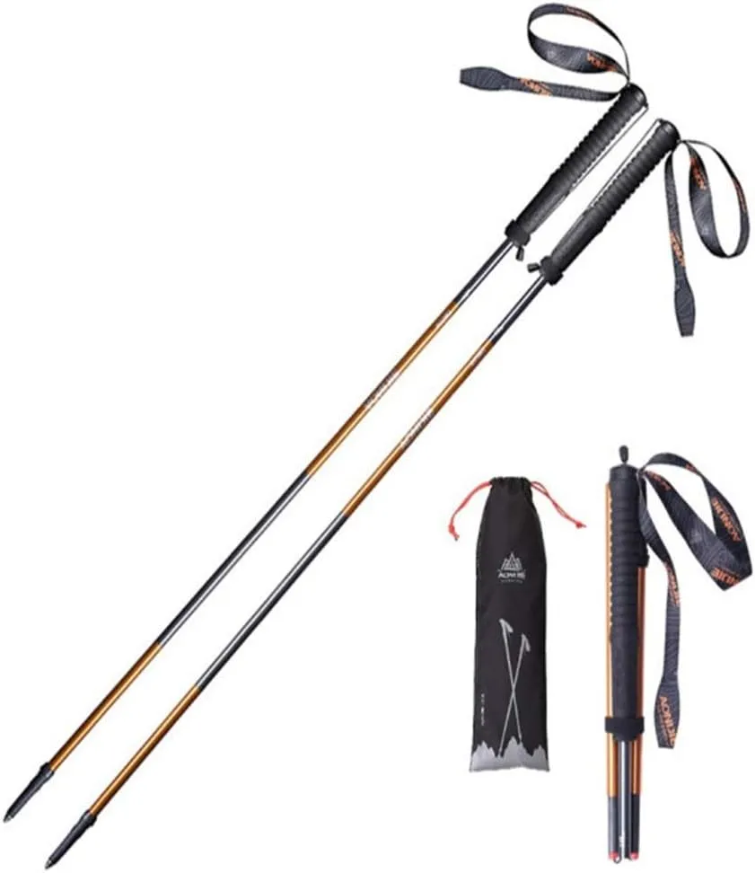 Carbon Fiber Trekking Poles 2 pcs - Shock-Absorbent,Adjustable, Collapsible,Ultralight Walking & Running Sticks Hiking Pole for Hiking, Camping, Mount