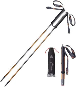 Carbon Fiber Trekking Poles 2 pcs - Shock-Absorbent,Adjustable, Collapsible,Ultralight Walking & Running Sticks Hiking Pole for Hiking, Camping, Mount