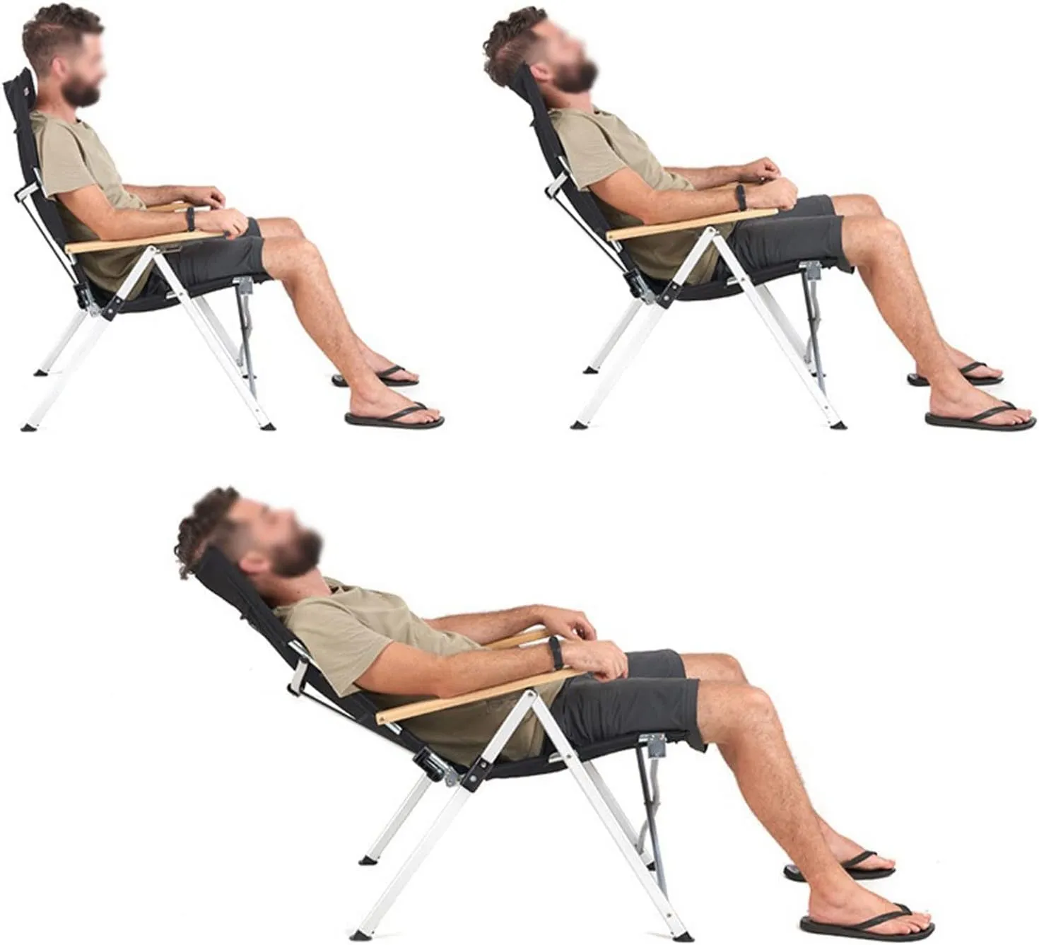 Chairs Outdoor Folding Chair Aluminum Alloy Portable Adjustable Reclining Camping Fishing Beach Chair Leisure Reclining Chair