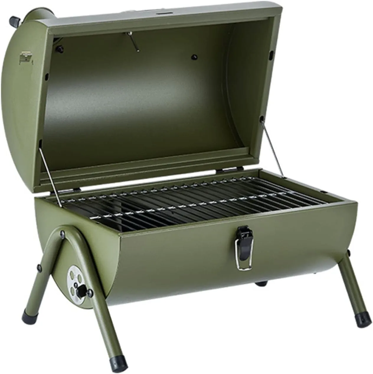 Charcoal Grill Portable Grill, Cylindrical Multifunction Barbecue Camping Grill for Outdoor Cooking, Camping and Picnic Suitable for 3-5 People