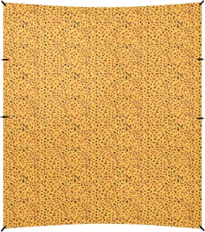 Cheetah Spots Orange Foldable Beach Canopy UPF50 Lightweight Sun Shade with Sandbags & Sand Shovel for Camping, Picnics, Backyard & Fishing