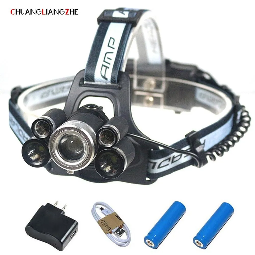 CHUANGLIANGZHE LED Headlights  Camping Headlights Fishing Lights 18650  Battery Rechargeable Torches Headlights 3000 Lumens