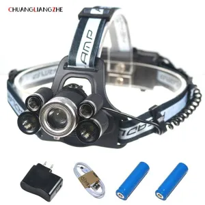CHUANGLIANGZHE LED Headlights  Camping Headlights Fishing Lights 18650  Battery Rechargeable Torches Headlights 3000 Lumens