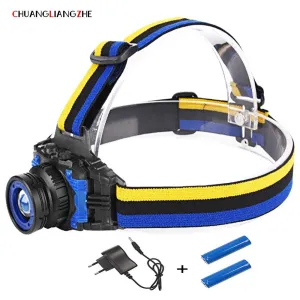 CHUANGLIANGZHE LED Q5 Glare Head Lamp Outdoor Riding Waterproof Light Headlamp Waterproof Battery 18650 Rechargeable Rotary Zoom