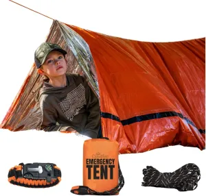 CloudTen Emergency Tent: Lightweight 2 Person Survival Tent with Multi-Function Paracord Bracelets - Essential Survival Gear & Bug Out Bag Items for Preppers, Hikers, Survivalists, Campers, Boy Scouts