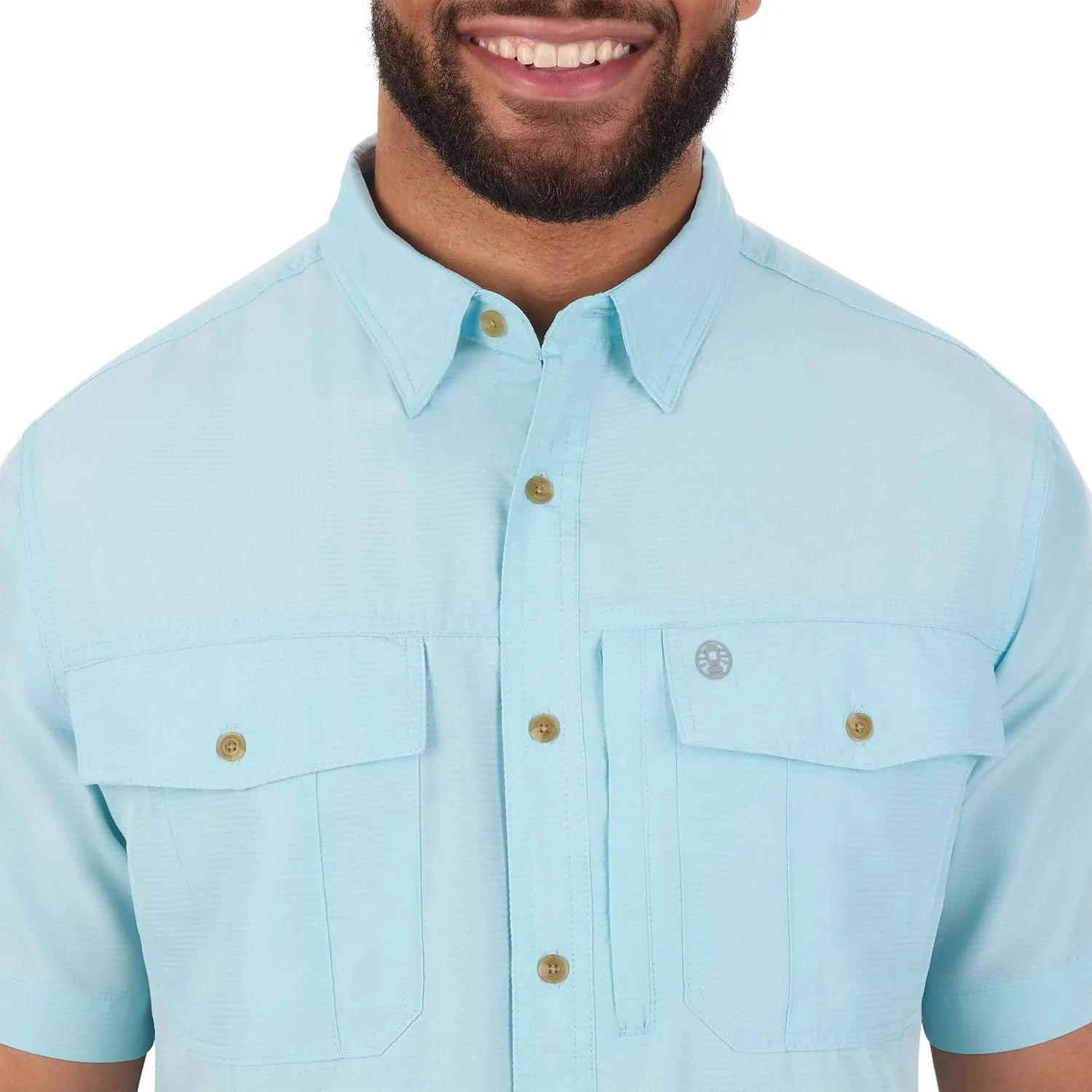 Coleman Mens UPF 40  Ultra Lightweight Quick Dry Short Sleeve Guide Shirt Outdoor for Fishing Hiking Camping