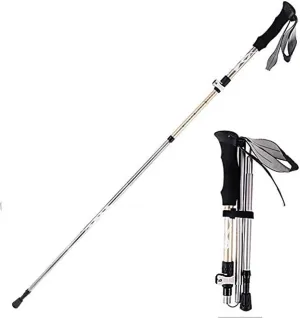 Collapsible Ultralight Aluminum Trekking Pole – Adjustable Walking Stick for Men and Women, Ergonomic Sponge Handle, Non-Slip Rubber Foot, Folding Design for Hiking, Camping, and Travel
