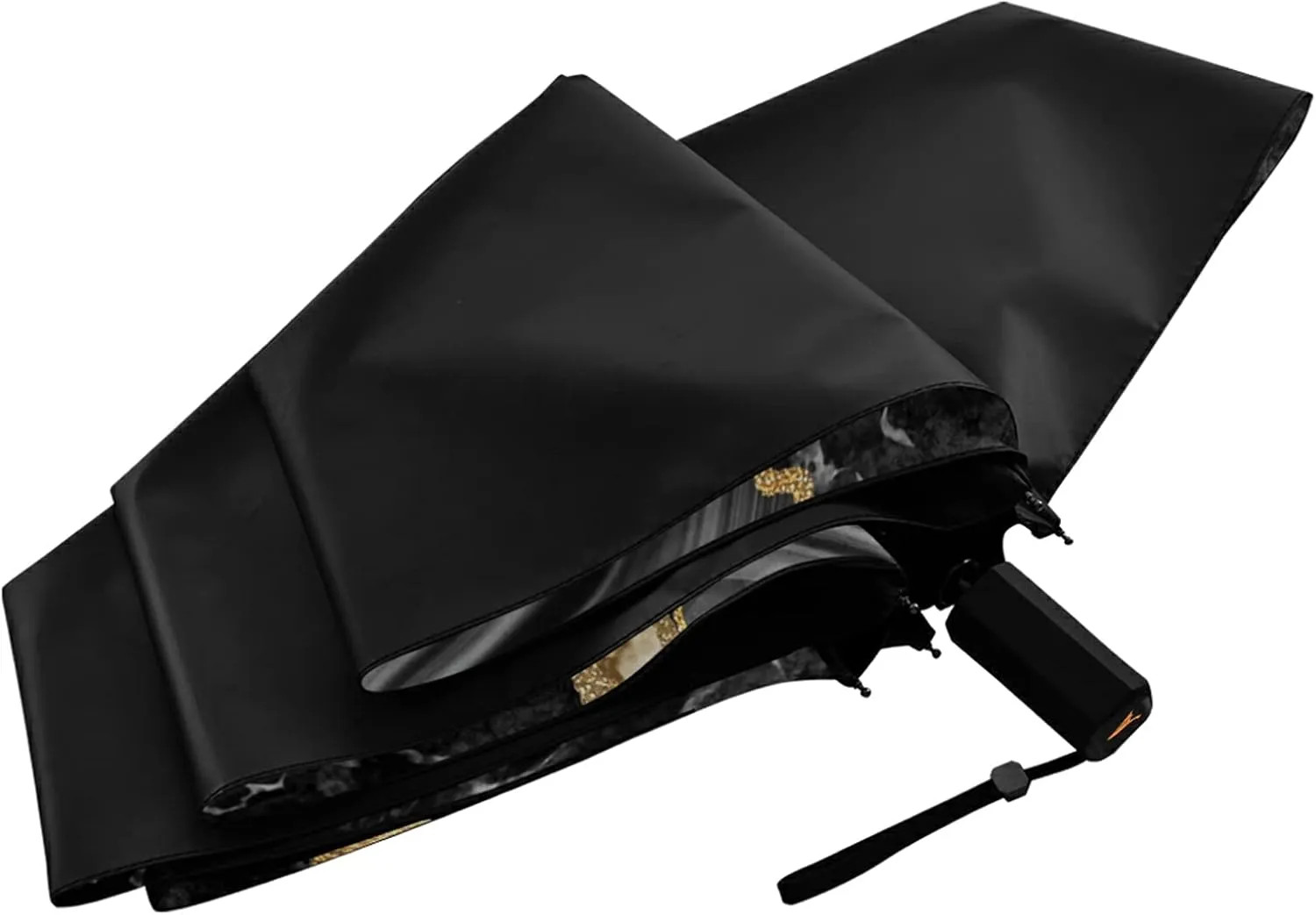 Compact Lightweight Folding Umbrella, Inner Print Sun Parasol with UV Protection, Strong Portable Travel Rain Umbrella