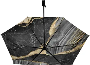 Compact Lightweight Folding Umbrella, Inner Print Sun Parasol with UV Protection, Strong Portable Travel Rain Umbrella