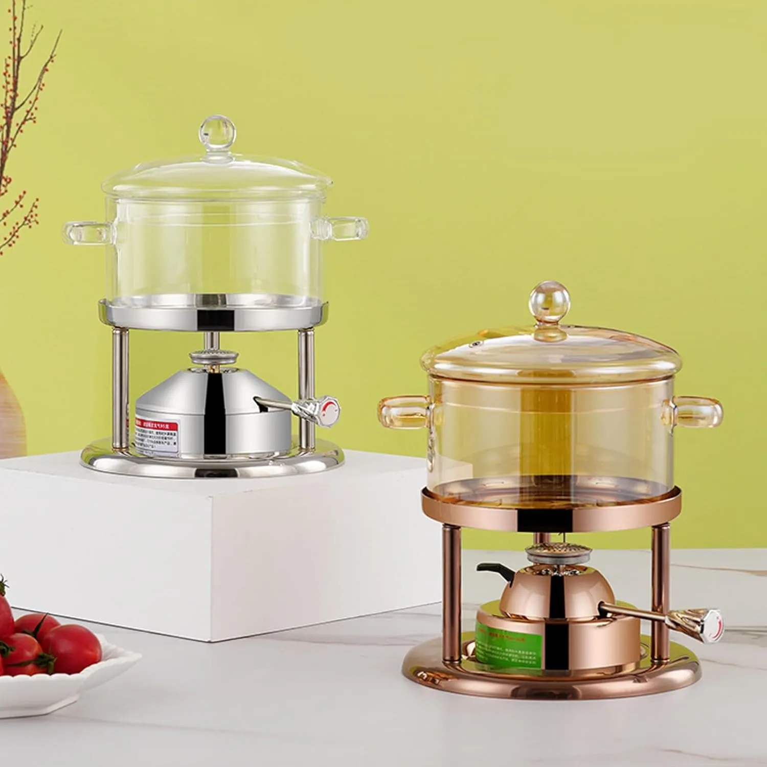 Compact Single - Person Glass Hot Pot with Inflatable Stove for Indoor and Outdoor Use(TP,Automatic)