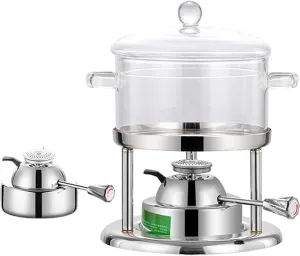 Compact Single - Person Glass Hot Pot with Inflatable Stove for Indoor and Outdoor Use(TP,Automatic)