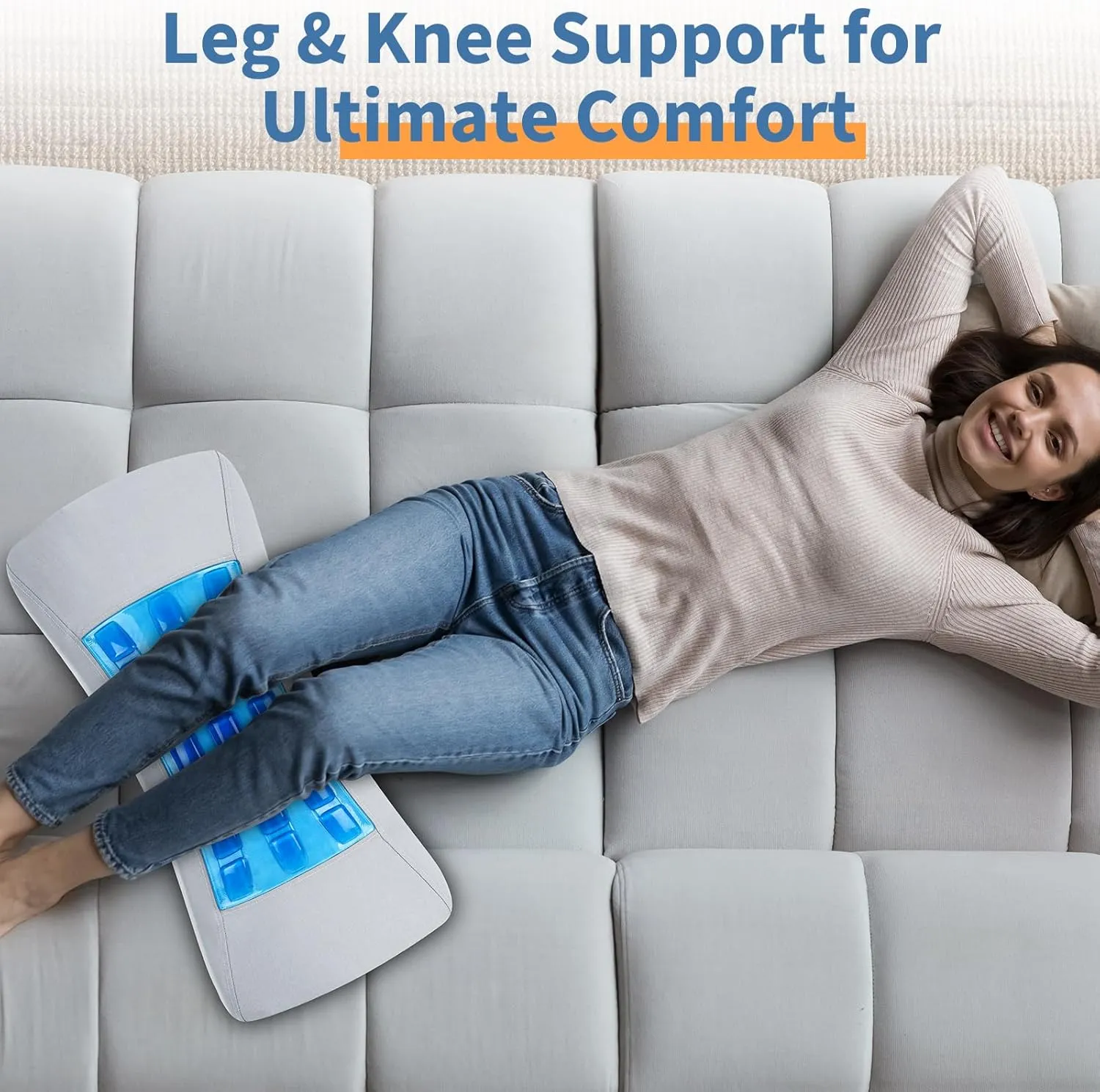 Cooling Lumbar Support Pillow for Bed Relief Lower Back Pain: Memory Foam Back Pillow for Sleeping - Gel Waist Wedge Pillow Side&Back and Stomach Sleepers - Lumbar Pillow for Office Chair/Couch/Car