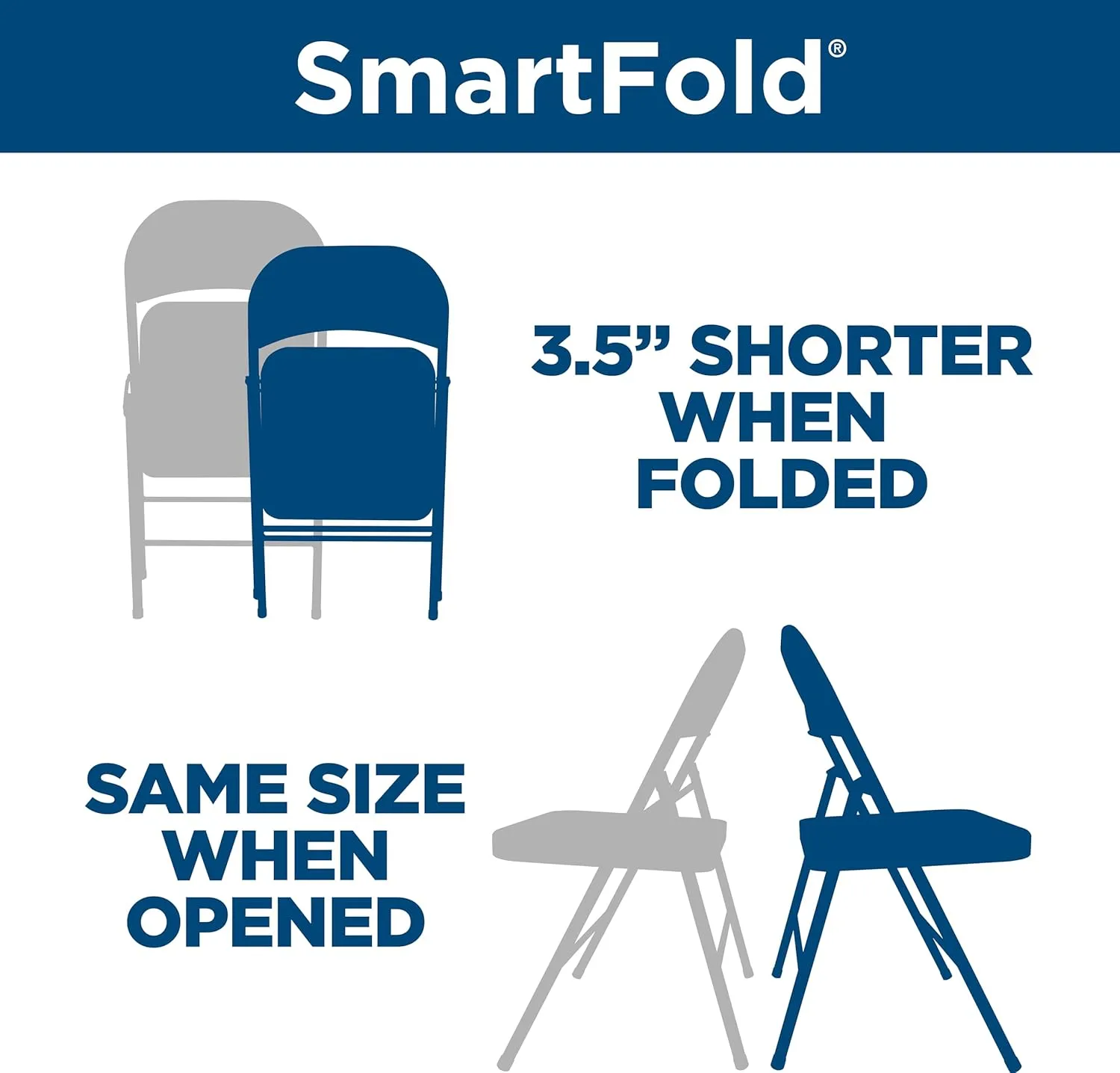 Cosco SmartFold All-Steel Folding Chair, 4-Pack, Antique Linen