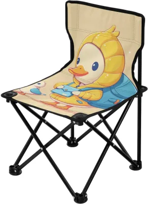 Cute Cartoon Duck Folding Ultralight Camp Chair Ultra Lightweight Backpack Beach Chairs for Adults with Carrying Bag Hiking Chairs Backpacking Ultralight for Fishing Outside