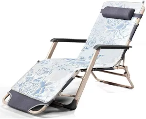 Deck Chair Recliners Folding Recliner Portable Reclining Sun Lounger Outdoor Camping Chair-Grey Pearl Pad-Gray
