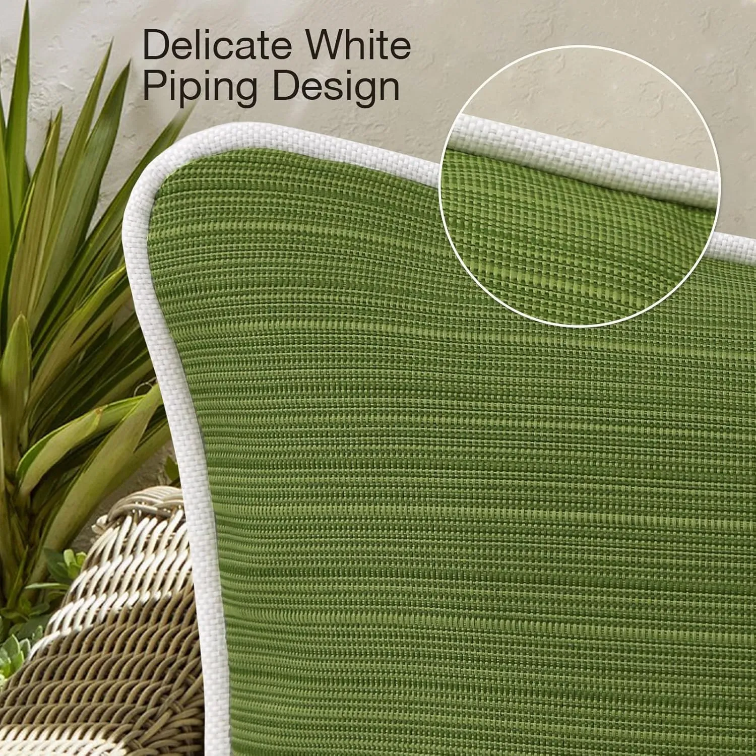 Decorative Outdoor Waterproof Throw Pillows with Inserts, Set of 4, 20" x12" Pillows for Patio, Backyard, Bed, Couch, and Patio Furniture, Lawn Green