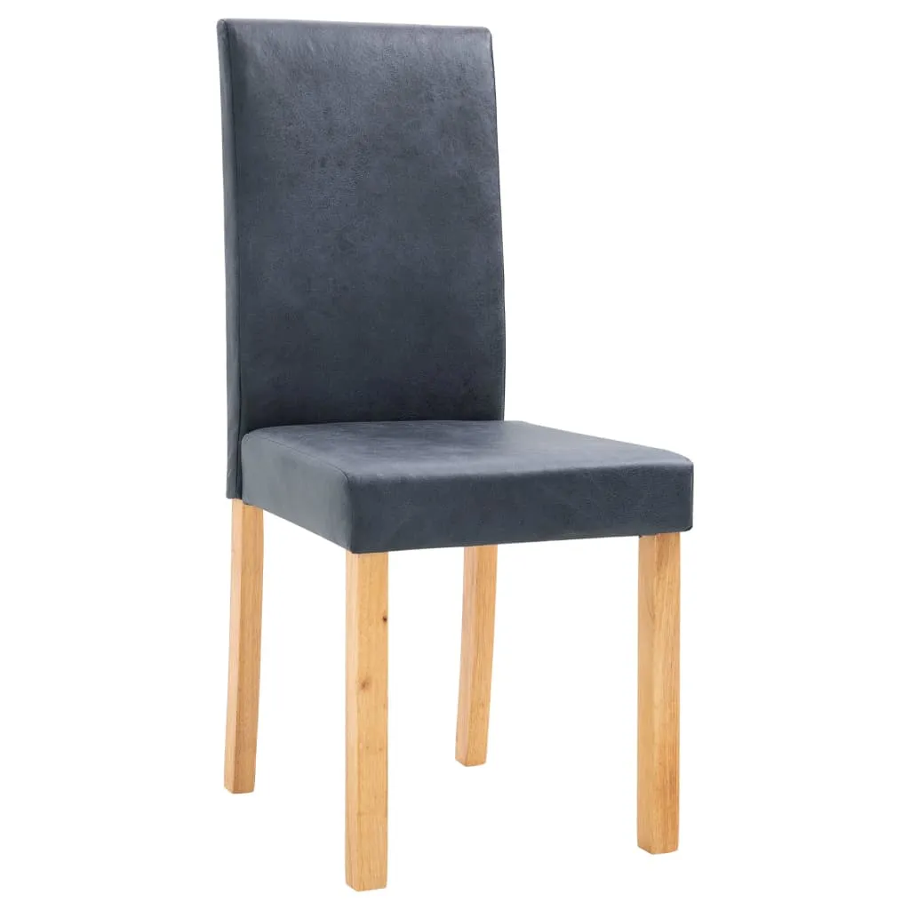 Dining Chairs 2 pcs Brown Faux Suede Leather