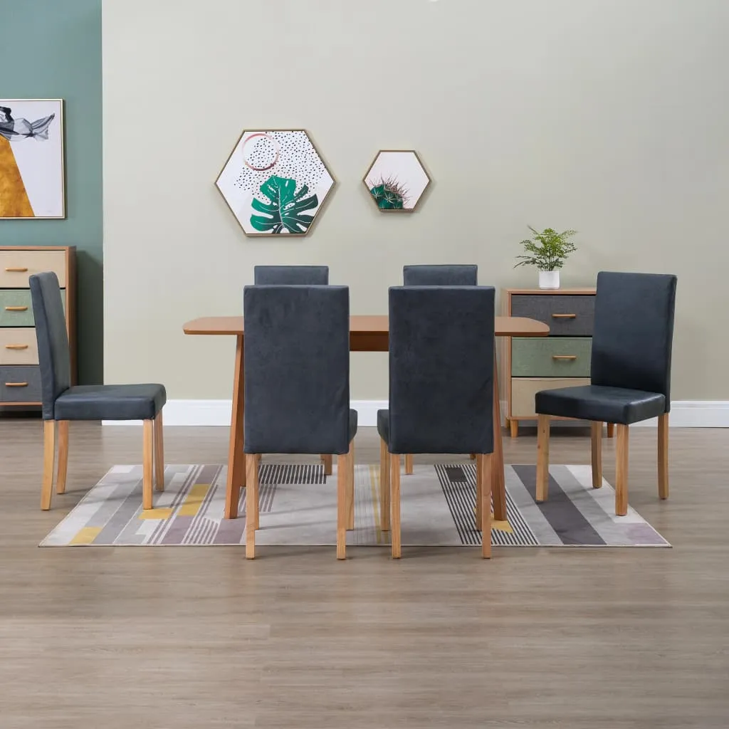 Dining Chairs 2 pcs Brown Faux Suede Leather